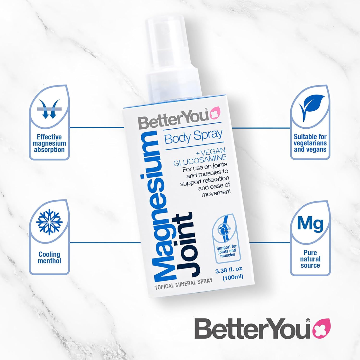 BetterYou Magnesium Joint Body Spray 100ml (600 Sprays)
