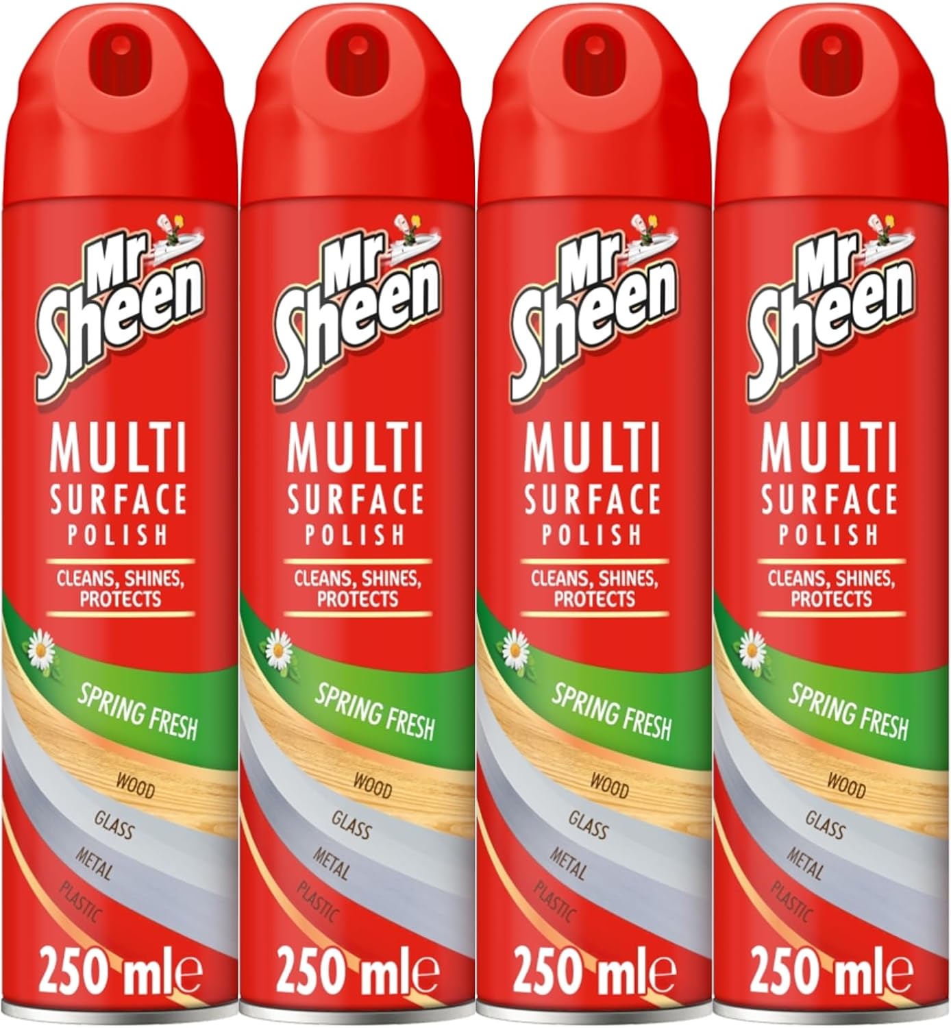 Spray lucidante multisuperficie originale Mr Sheen 250 ml | Per l'uso su legno, plastica, vetro e metallo