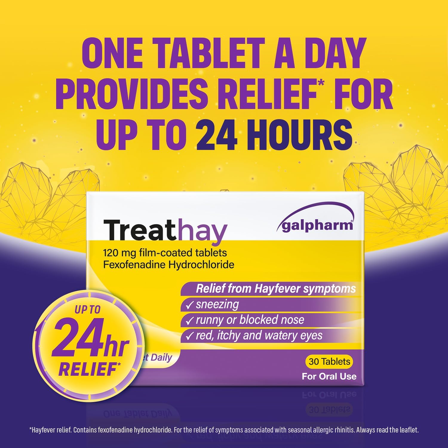 Galpharm Treathay Hayfever Relief Fexofenadine, 30 Count (Pack of 1)