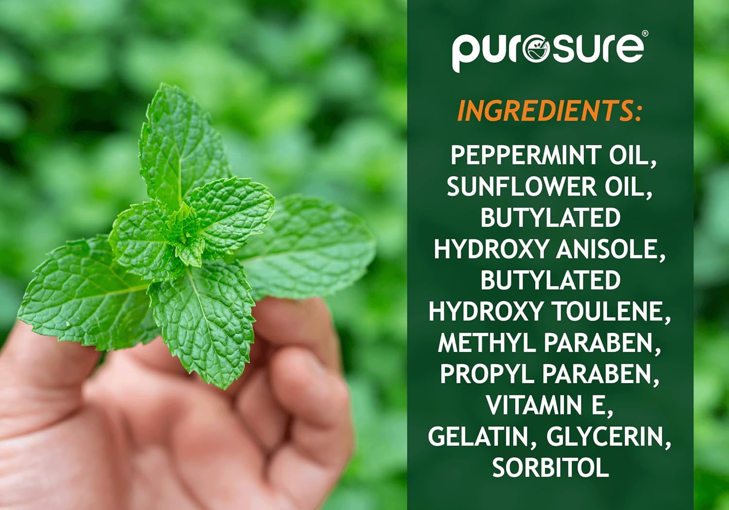Purosure Peppermint Oil Capsules – 84 Enteric-Coated Softgels (0.2ml)