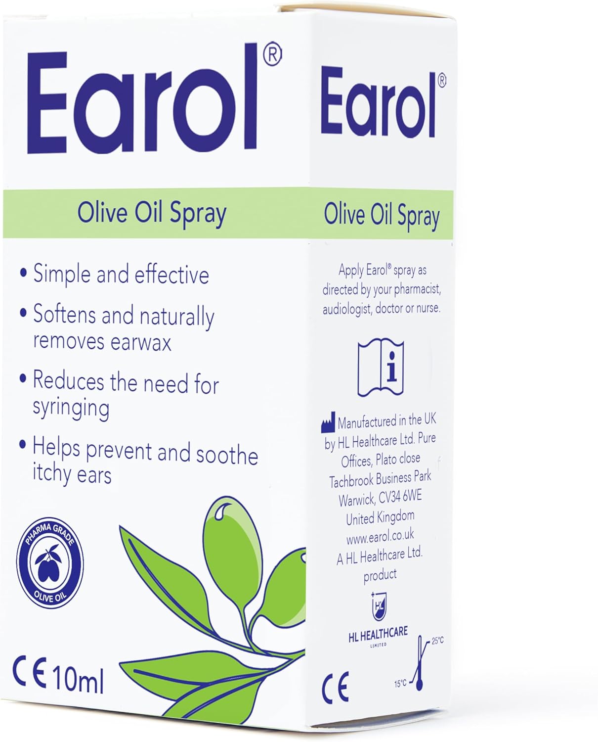 Earol Olive Oil Ear Wax Removal Spray | 10ml Oil Spray Bottle