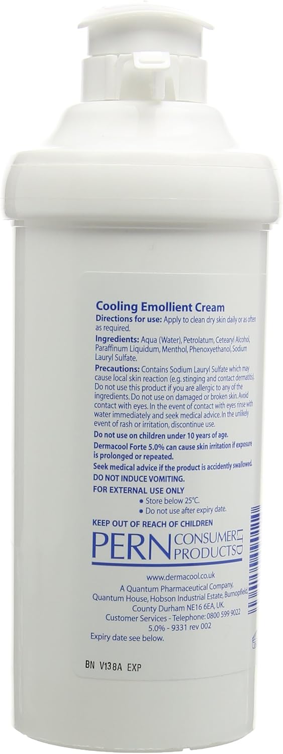 Dermacool Forte 5% Menthol in Aqueous Cream, 500g
