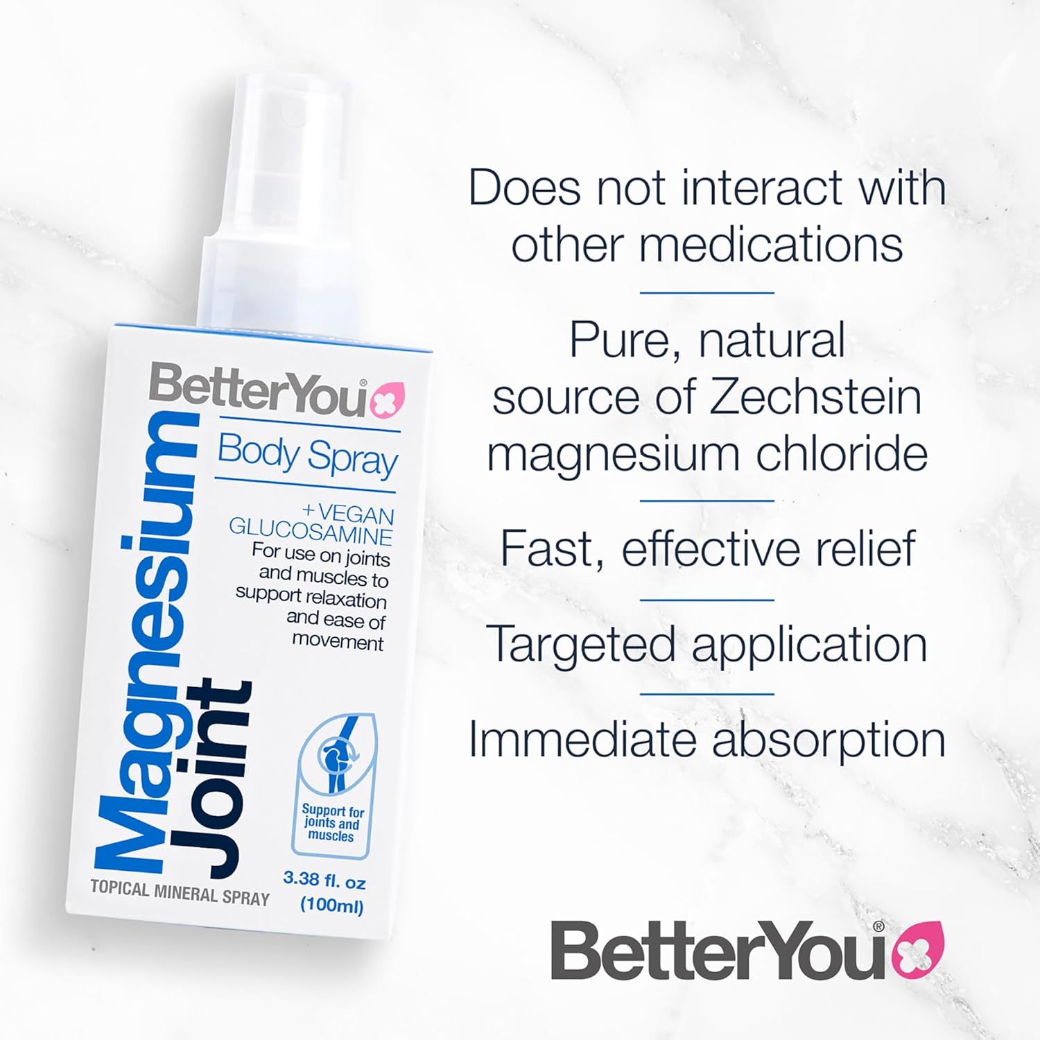 BetterYou Magnesium Joint Body Spray 100ml (600 Sprays)