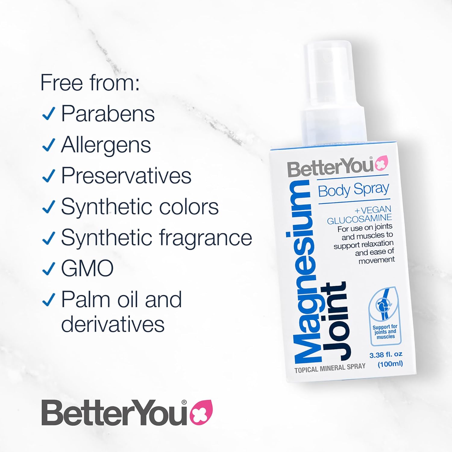BetterYou Magnesium Joint Body Spray 100ml (600 Sprays)