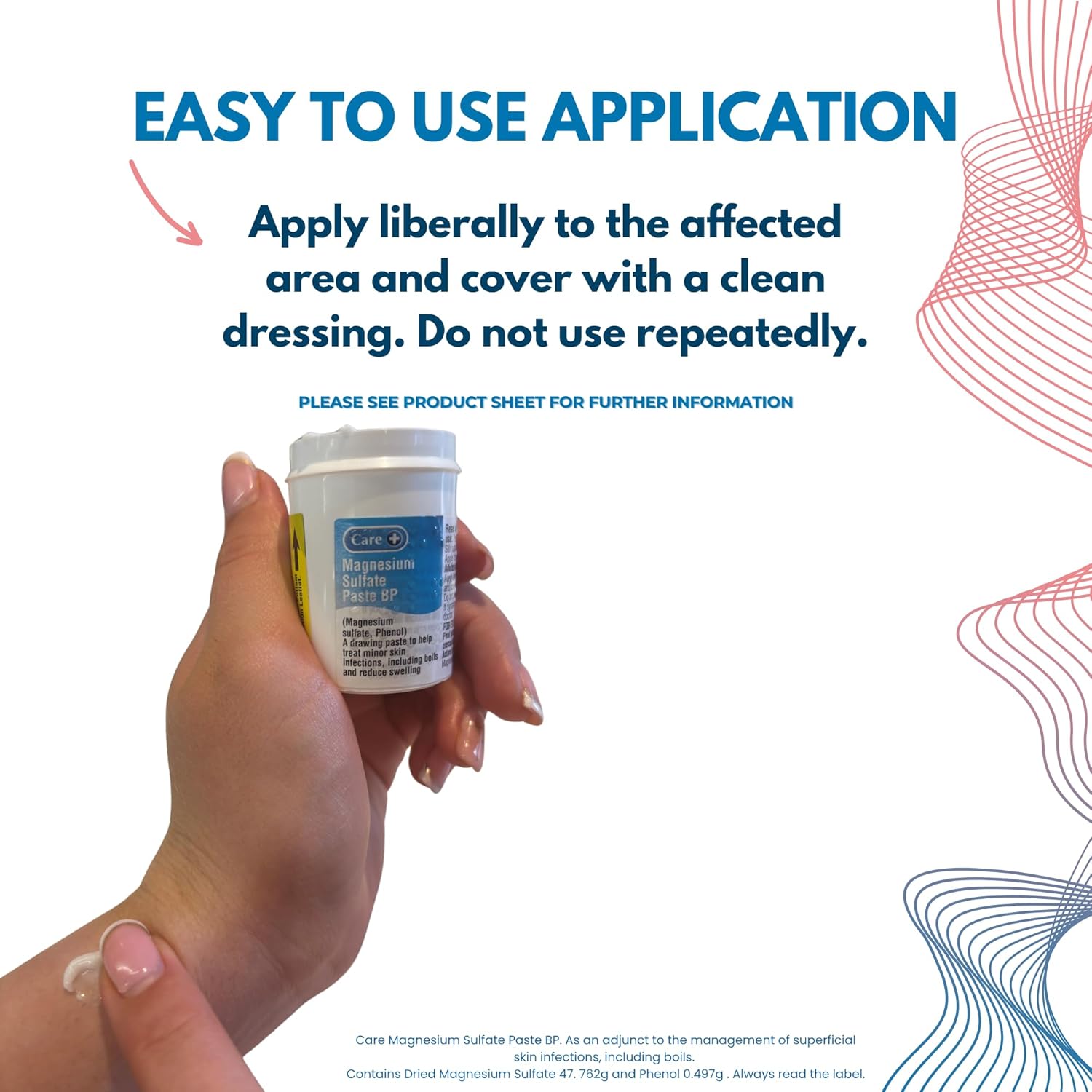 Care+ Magnesium Sulphate Paste 50g, Drawing Ointment for Inflammatory Conditions