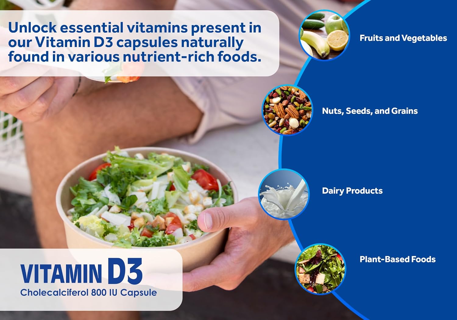 PuroSure Vitamin D3 800 IU - 30 Capsules