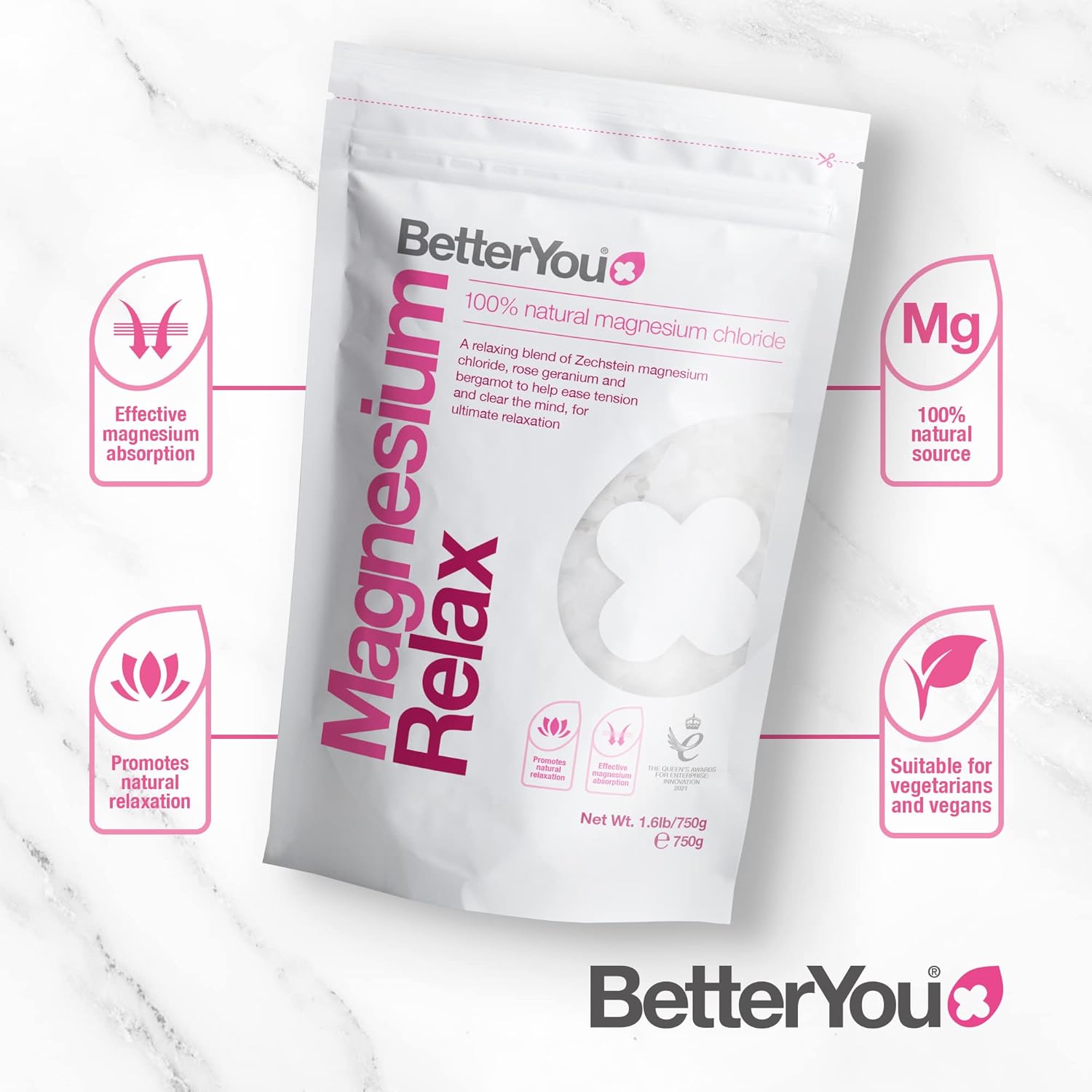 BetterYou Magnesium Relax Bath Flakes 750g