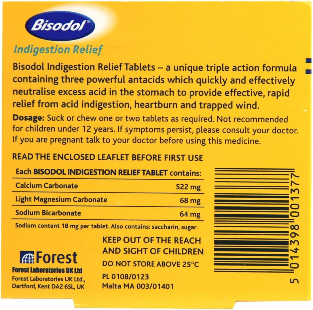 Bisodol Indigestion Relief Tablets,