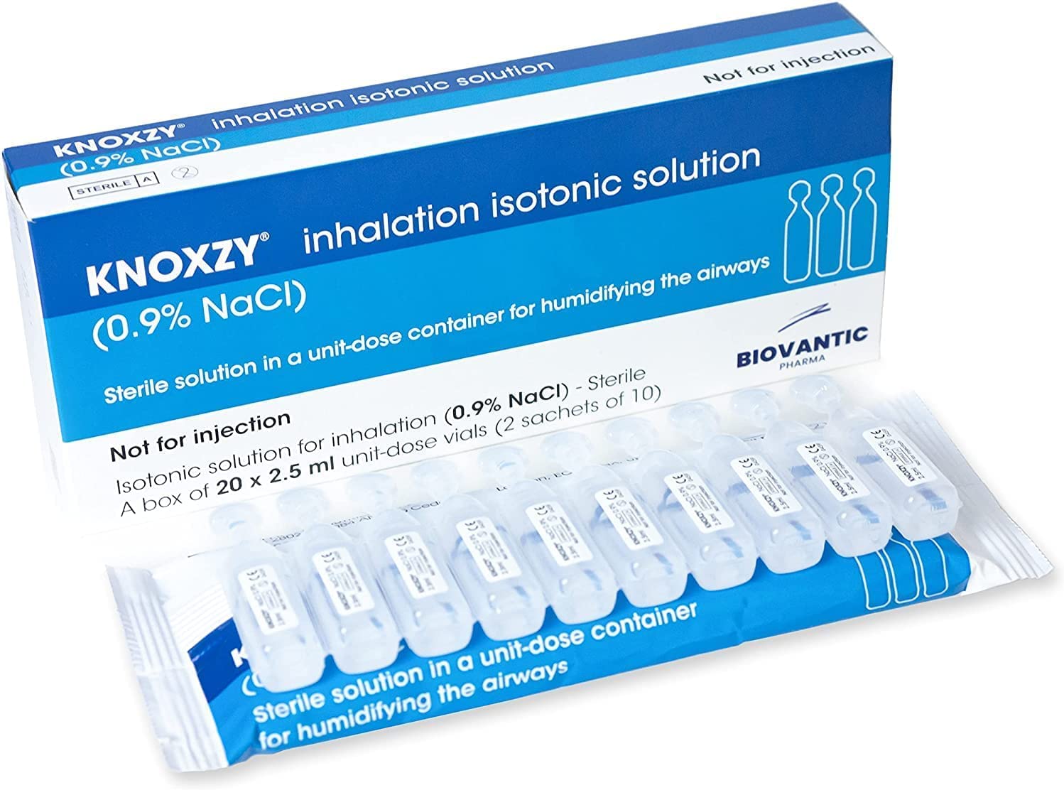 KNOXZY Sterile Isotonic 0.9% Inhalation Saline Solution - 2.5ml