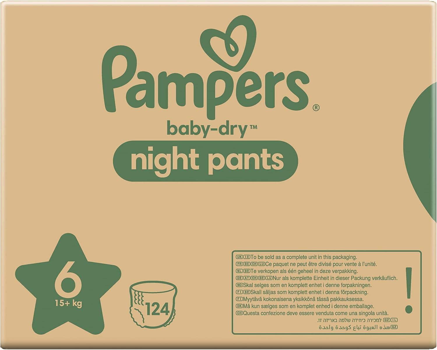 Pampers Baby-Dry Night Nappy Pants Size 6, 24 Night Nappies, 15kg+