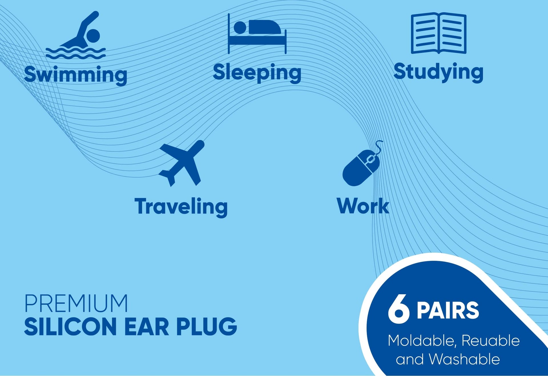Knoxzy Silicone Ear Plugs Blue SNR 27dB