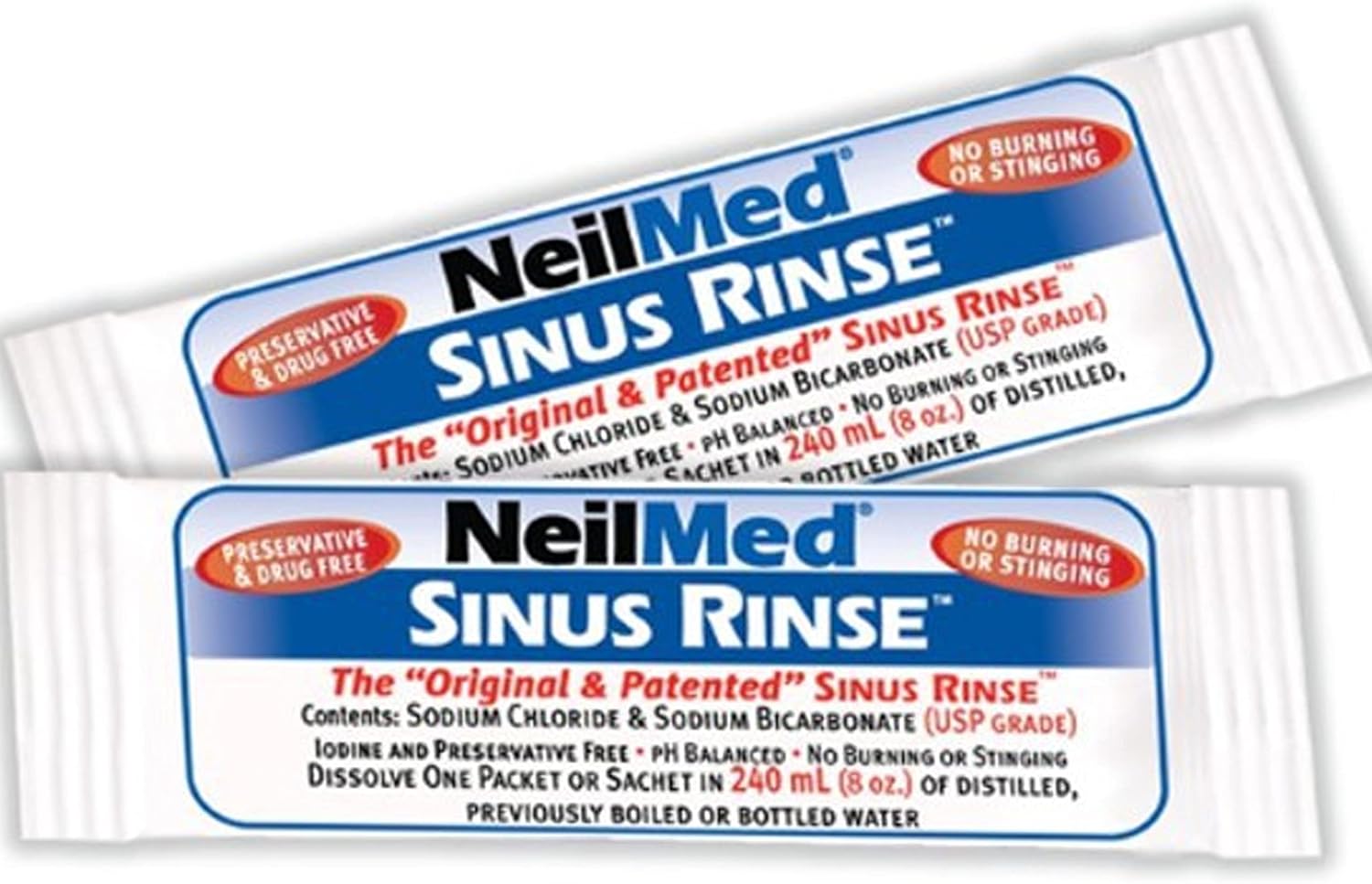 NeilMed Sinus Rinse, bustine ipertoniche premiscelate completamente naturali, confezione da 120