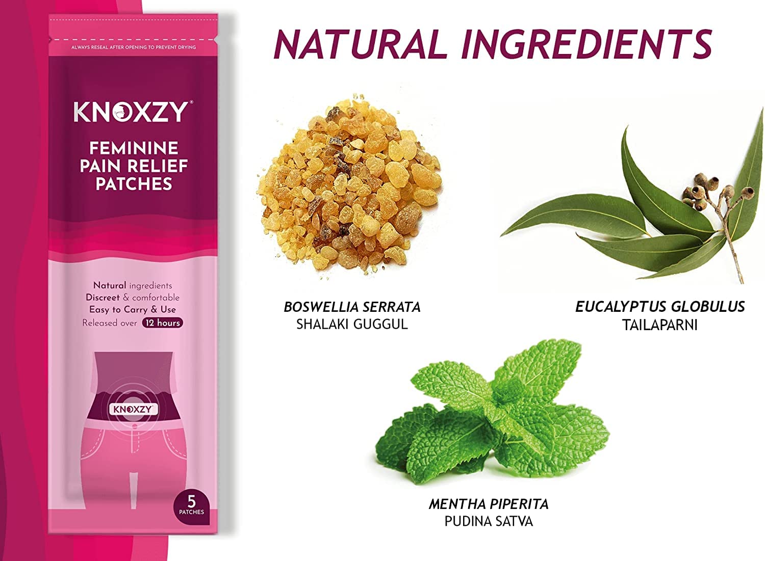 KNOXZY Feminine Pain Relief Patches (5 Patches)