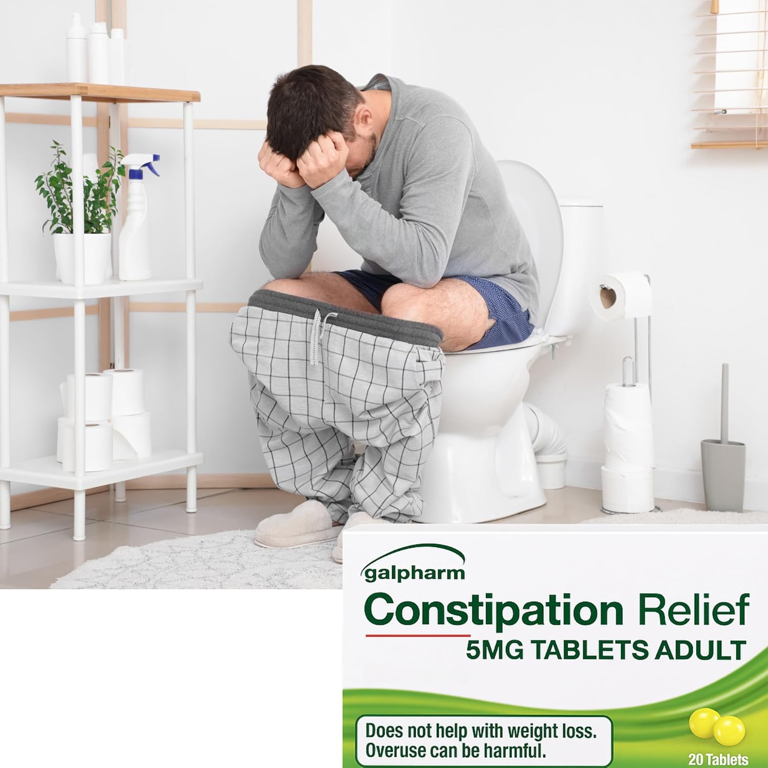 Galpharm Constipation Relief Bisocodyl 5mg 20 Tablets| Fast-Acting Laxative |Gentle Bowel Support for Adults & Children 12+