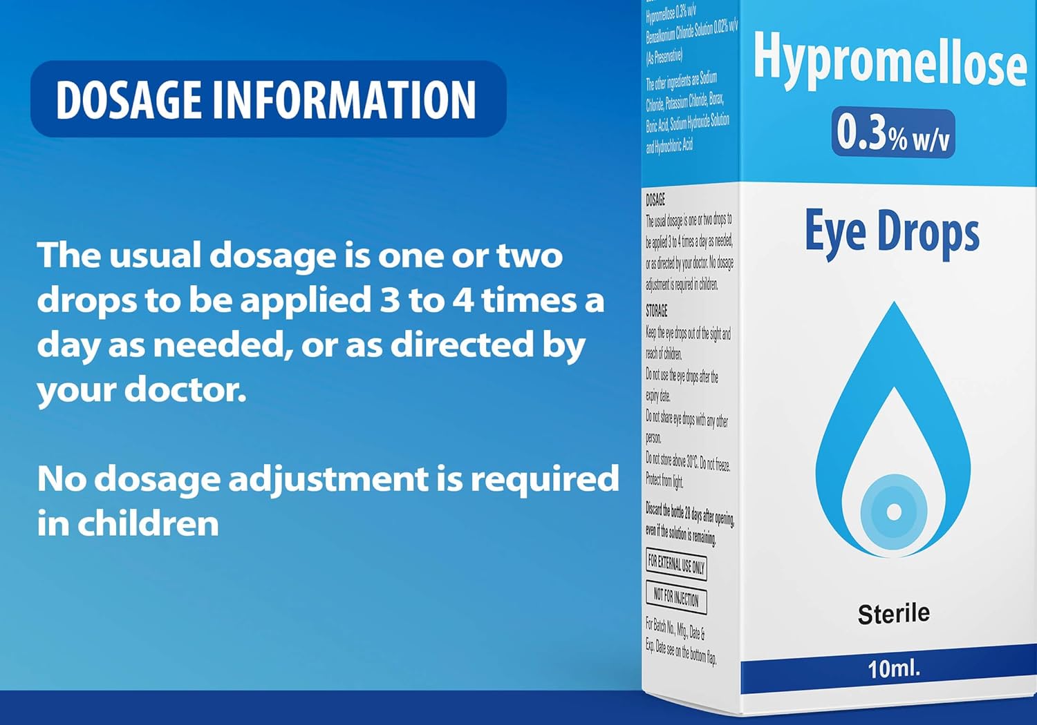 Puroptics Hypromellose 0.3% Eye Drops for Dry Eyes - Itchy Eye Treatment