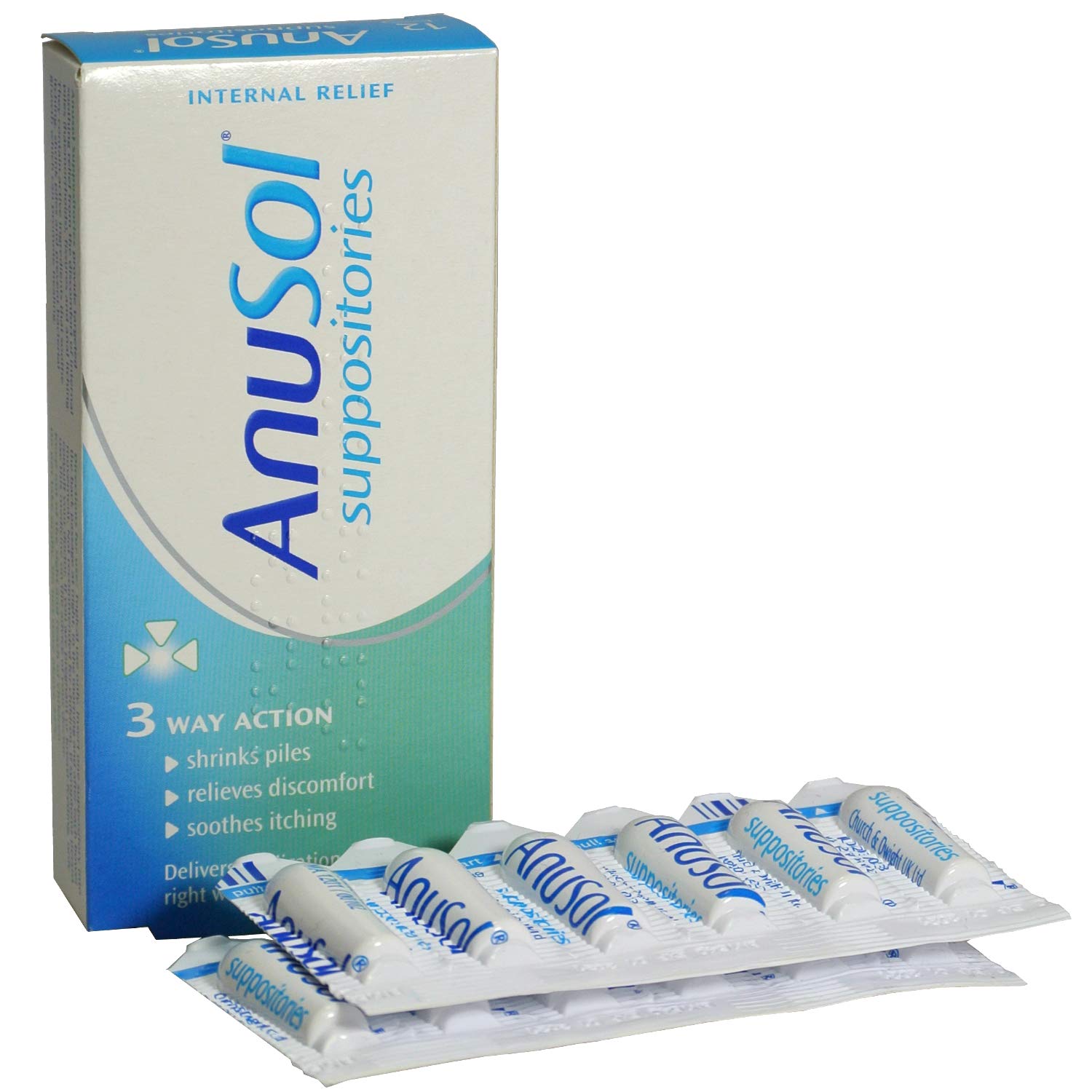 Anusol 3 Way action 12 Suppositories For Haemorrhoids & Related Conditions