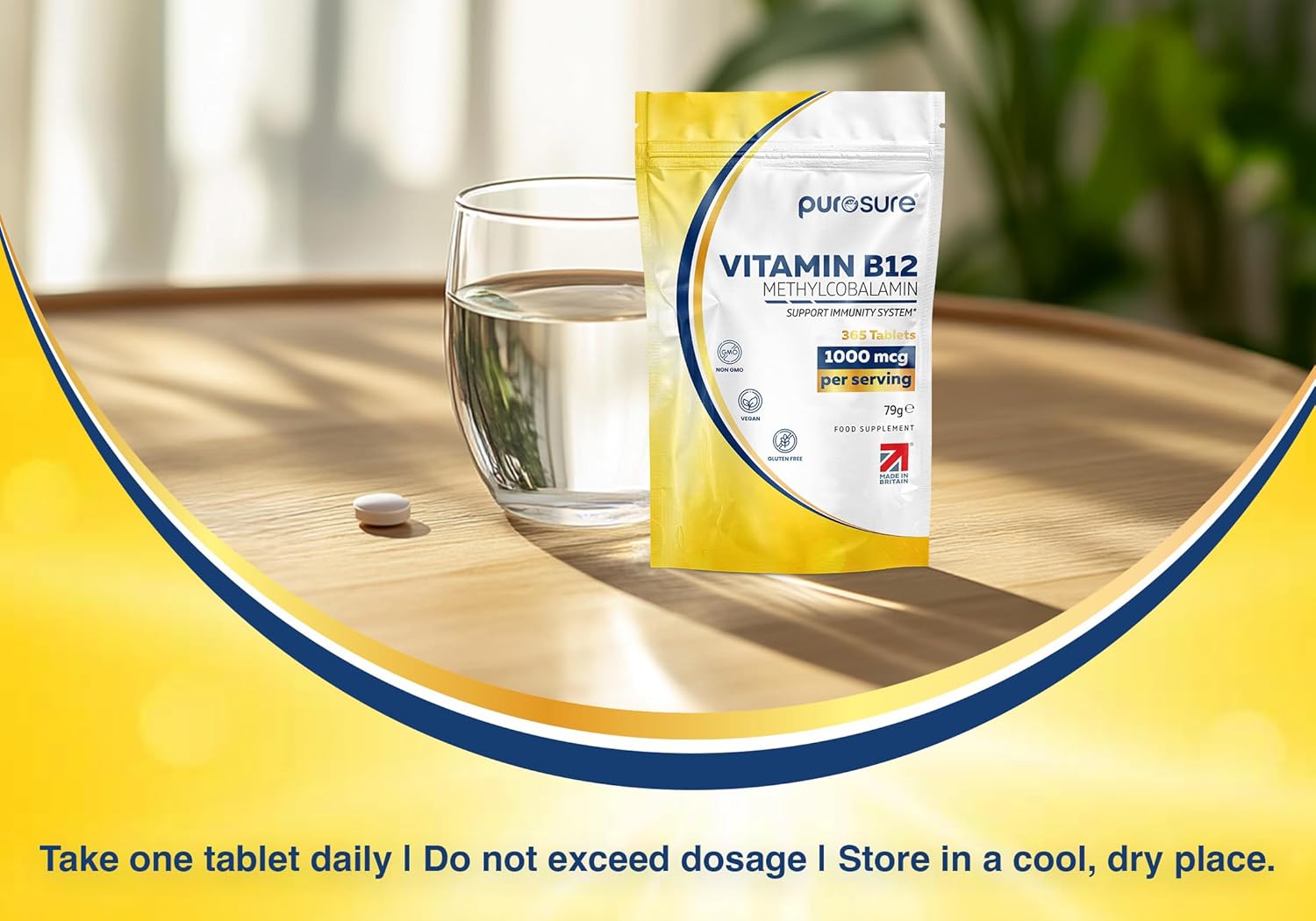 Purosure Vitamin B12 1000µg – 365 Vegan Tablets