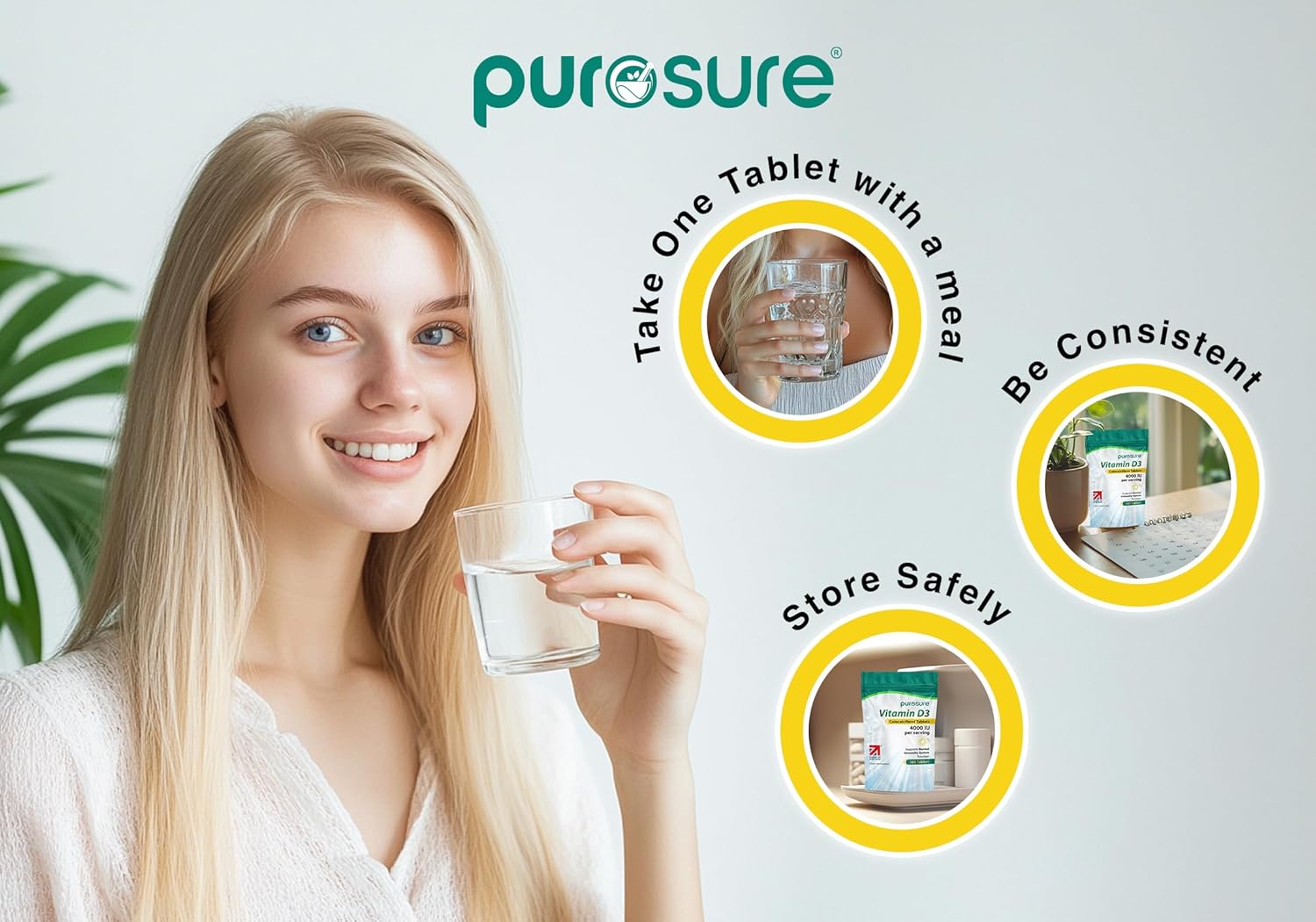 Purosure Vitamin D3 4000 IU – 365 High Strength Tablets
