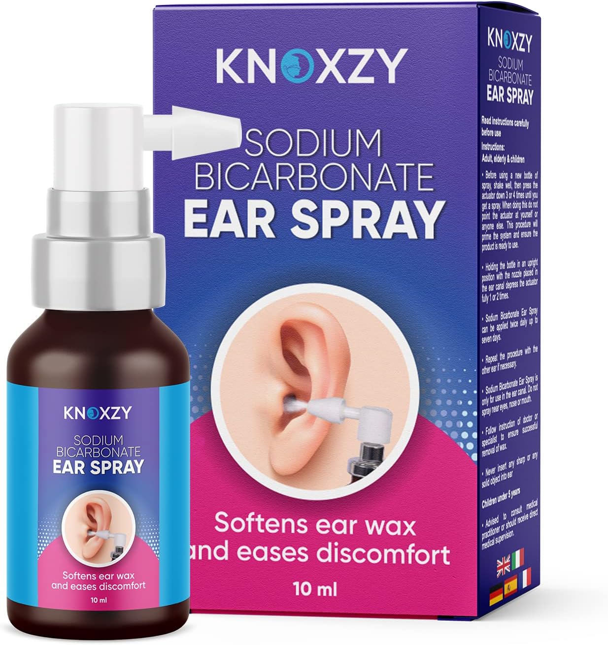 Knoxzy Sodium Bicarbonate Ear Spay – 10ml Ear Wax Remover