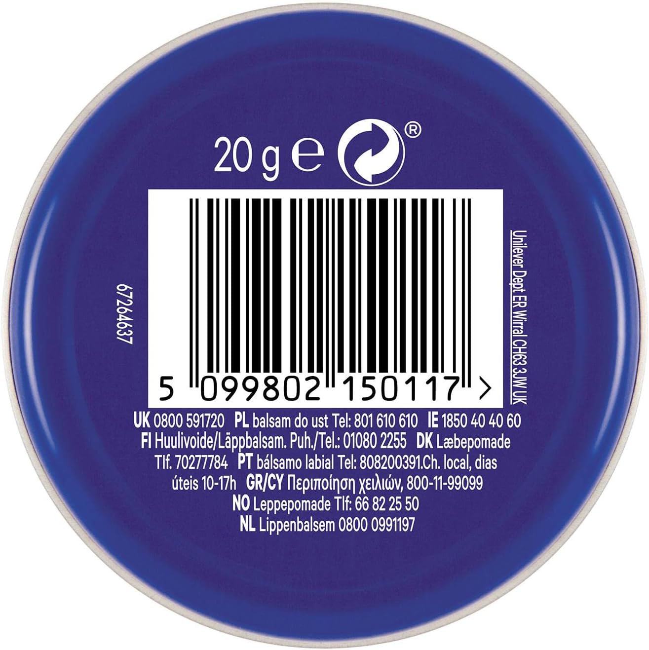 Vaseline Lip Therapy Original 20g Barattolo da 12 pezzi