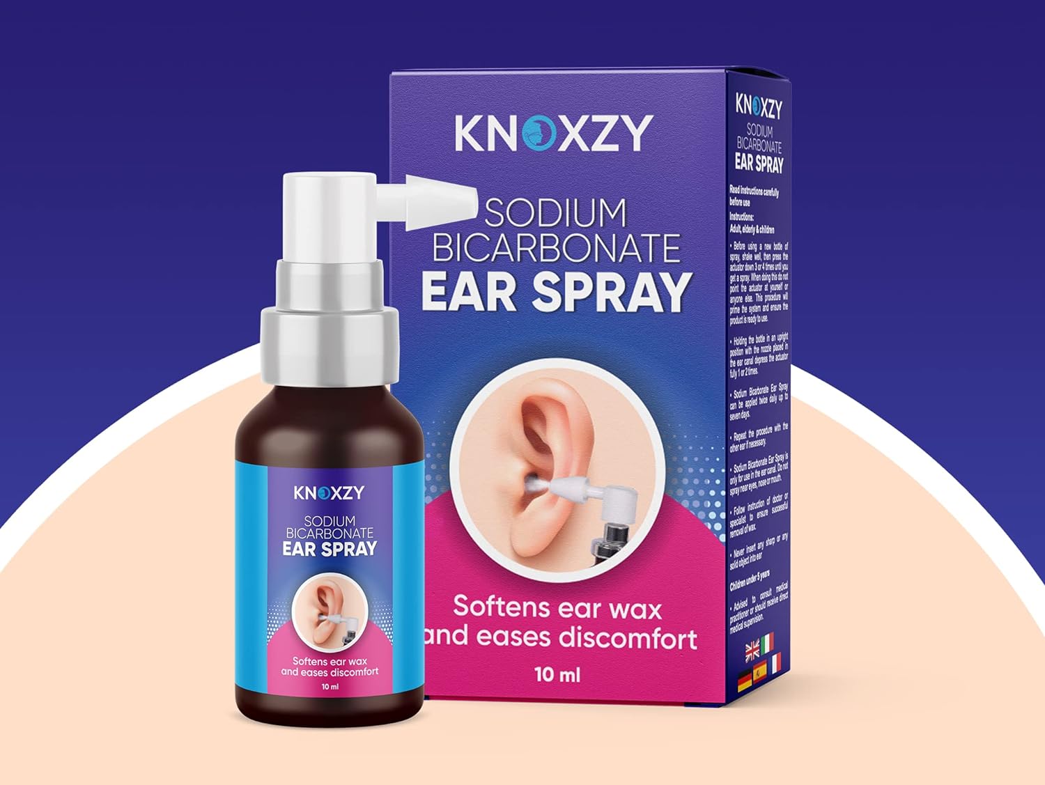 Knoxzy Sodium Bicarbonate Ear Spay – 10ml Ear Wax Remover