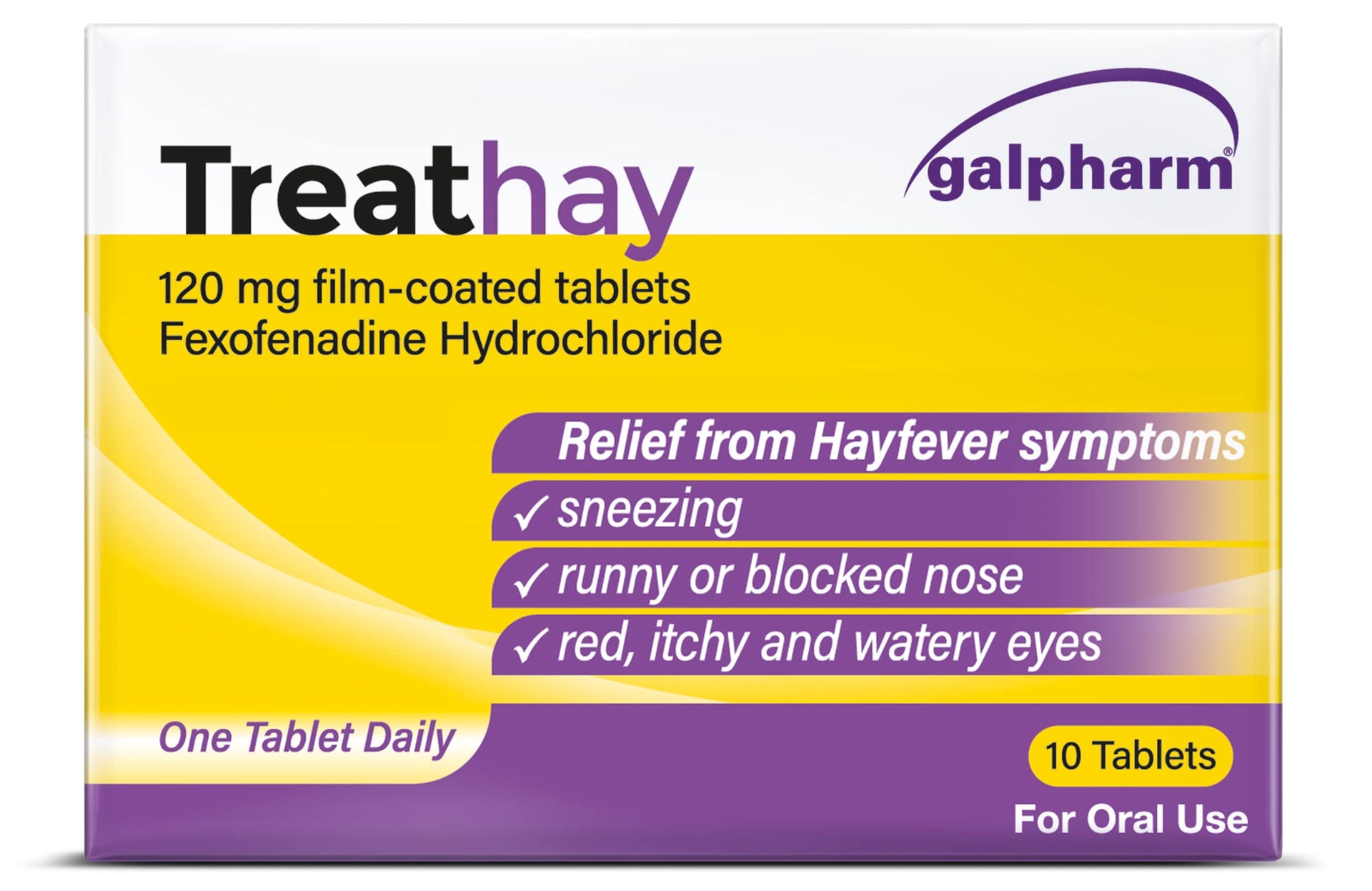 Galpharm Treathay Hayfever Relief Fexofenadine 120mg x10s