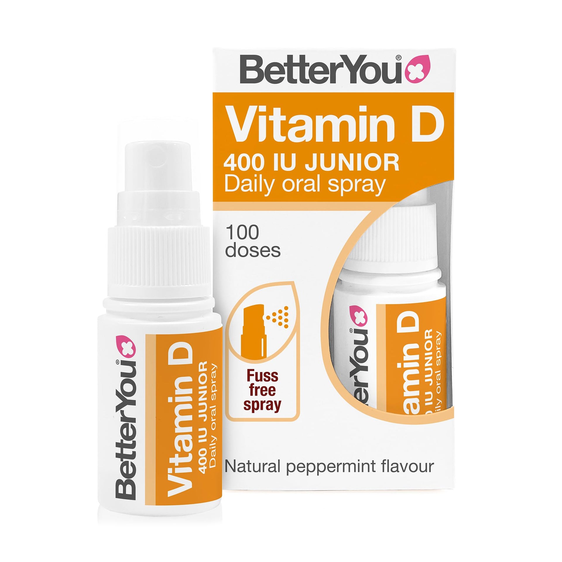 BetterYou Vitamin D 400 IU Junior Daily Oral Spray 3-month Supply Natural Peppermint Flavour
