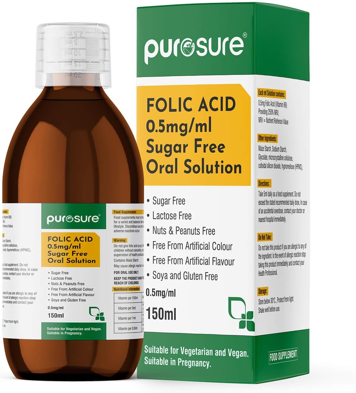 Purosure Folic Acid Liquid | Vitamin B9 | 150ml