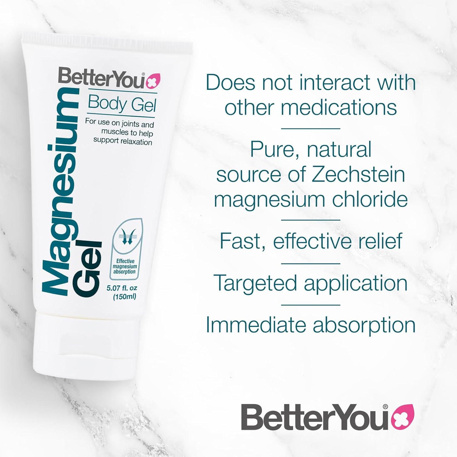 BetterYou Magnesium Body Gel 150mlFor use on Joints and Muscles to Supprt Relaxation