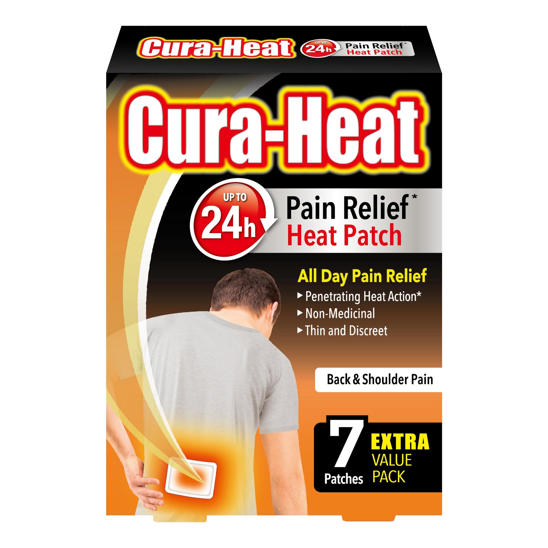 Cura-Heat Back and Shoulder Pain Heat Patch | 7 Patches