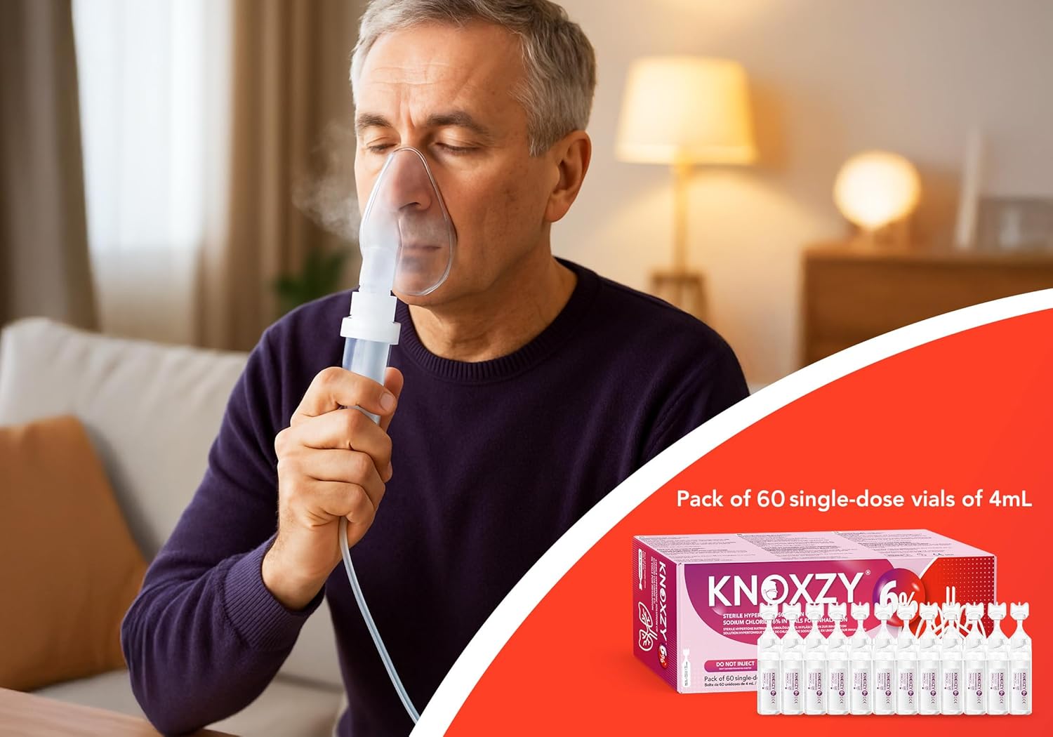 KNOXZY Hypertonic Saline Inhalation Solution 6% – 60 x 4ml Vials for Adults & Children