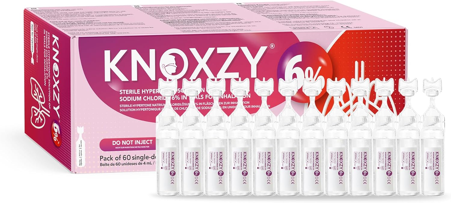 KNOXZY Hypertonic Saline Inhalation Solution 6% – 60 x 4ml Vials for Adults & Children