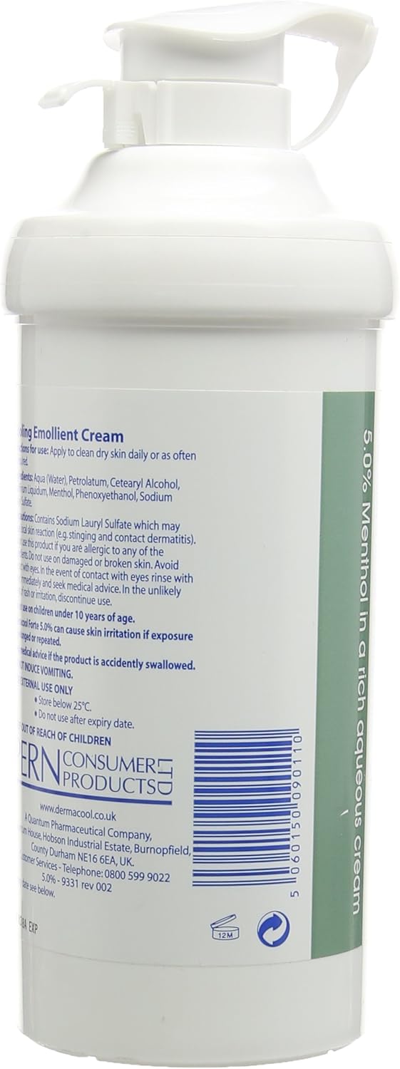 Dermacool Forte 5% Menthol in Aqueous Cream, 500g