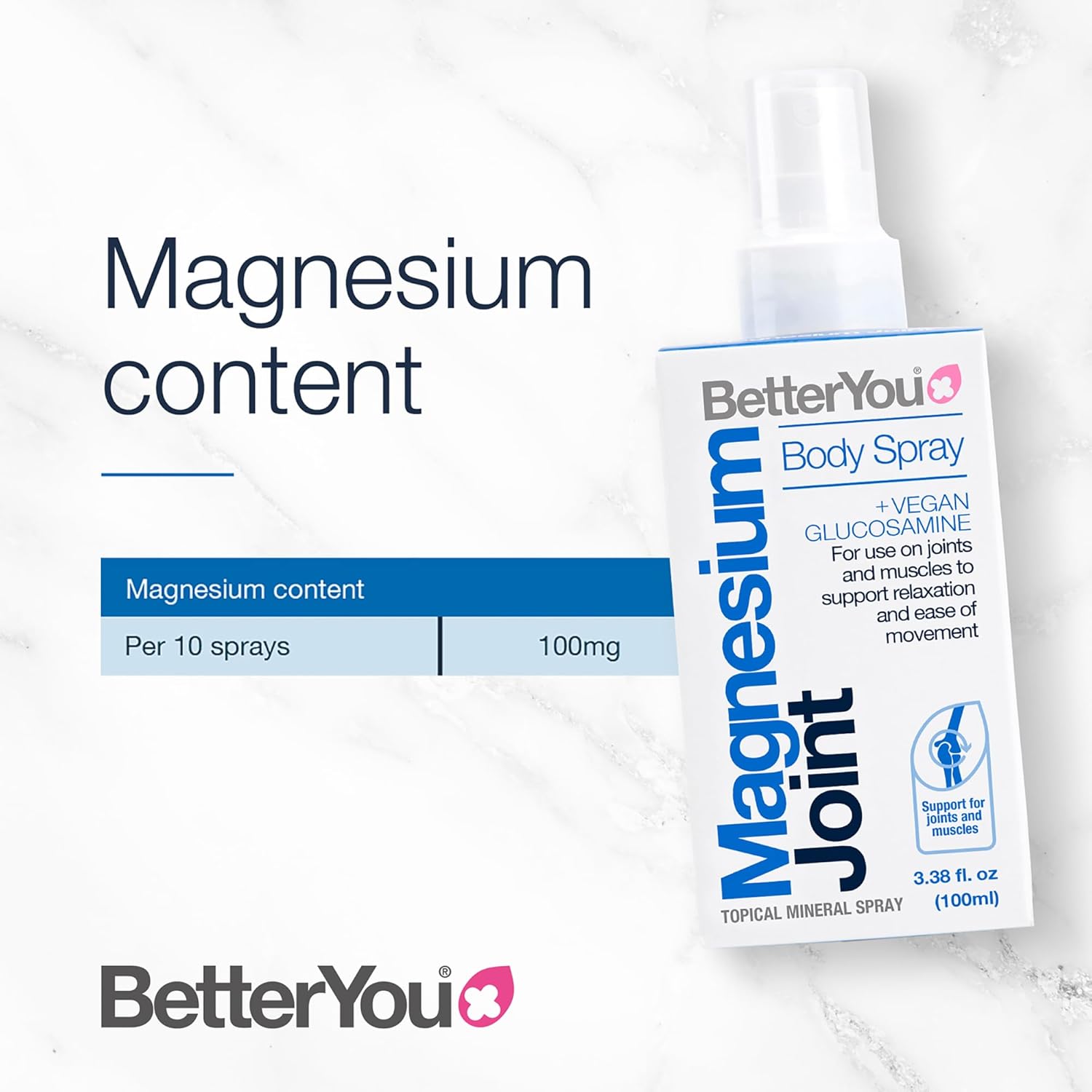 BetterYou Magnesium Joint Body Spray 100ml (600 Sprays)