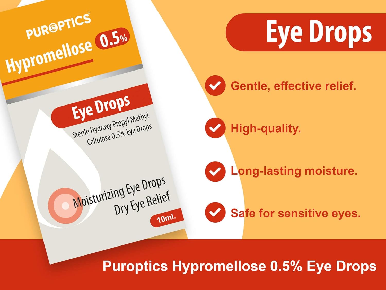Puroptics Hypromellose 0.5% Eye Drops for Dry Eyes 10ml