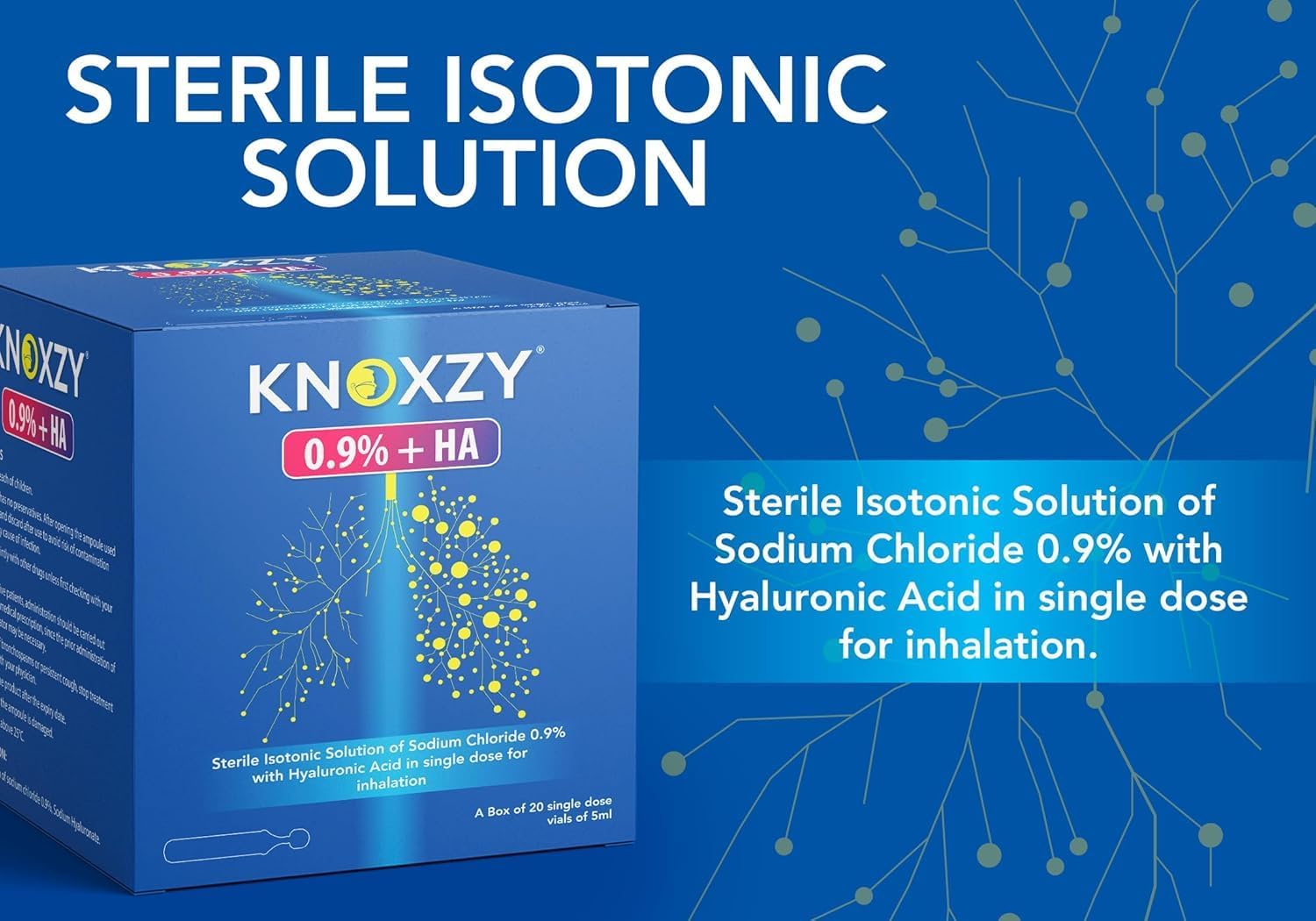 KNOXZY Isotonic Saline Solution 0.9% + Hyaluronic Acid Nebulizer Diluent