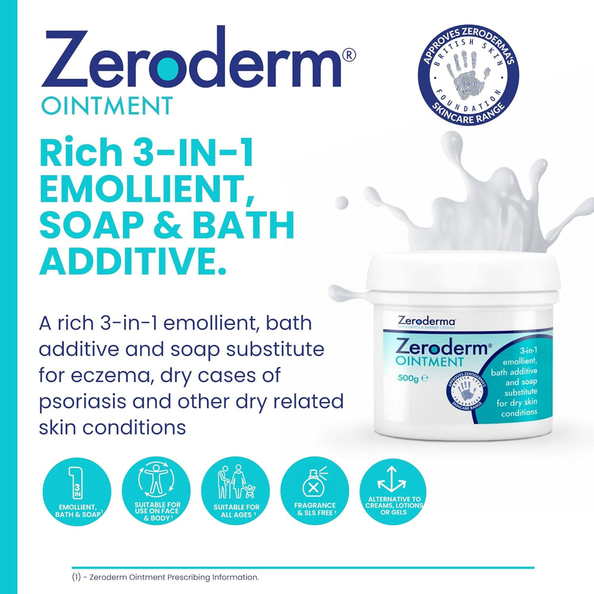 Zeroderma Skin Zeroderma Zeroderm 3-in-1 Emollient Ointment 500g – Remedime Pharma Store