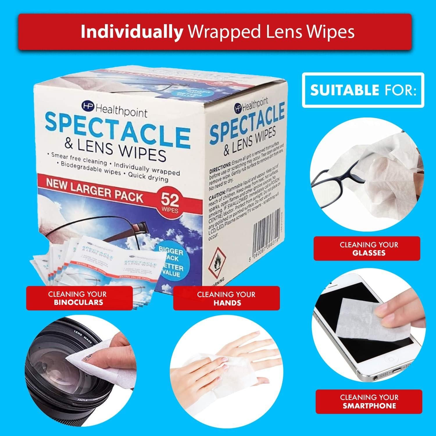 HEALTHPOINT SPECTACLE & LENS WIPES