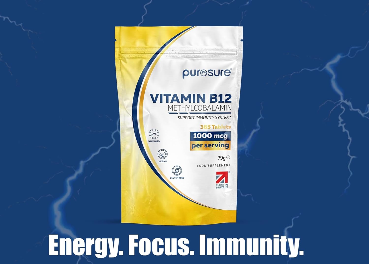 Purosure Vitamin B12 1000µg – 365 Vegan Tablets