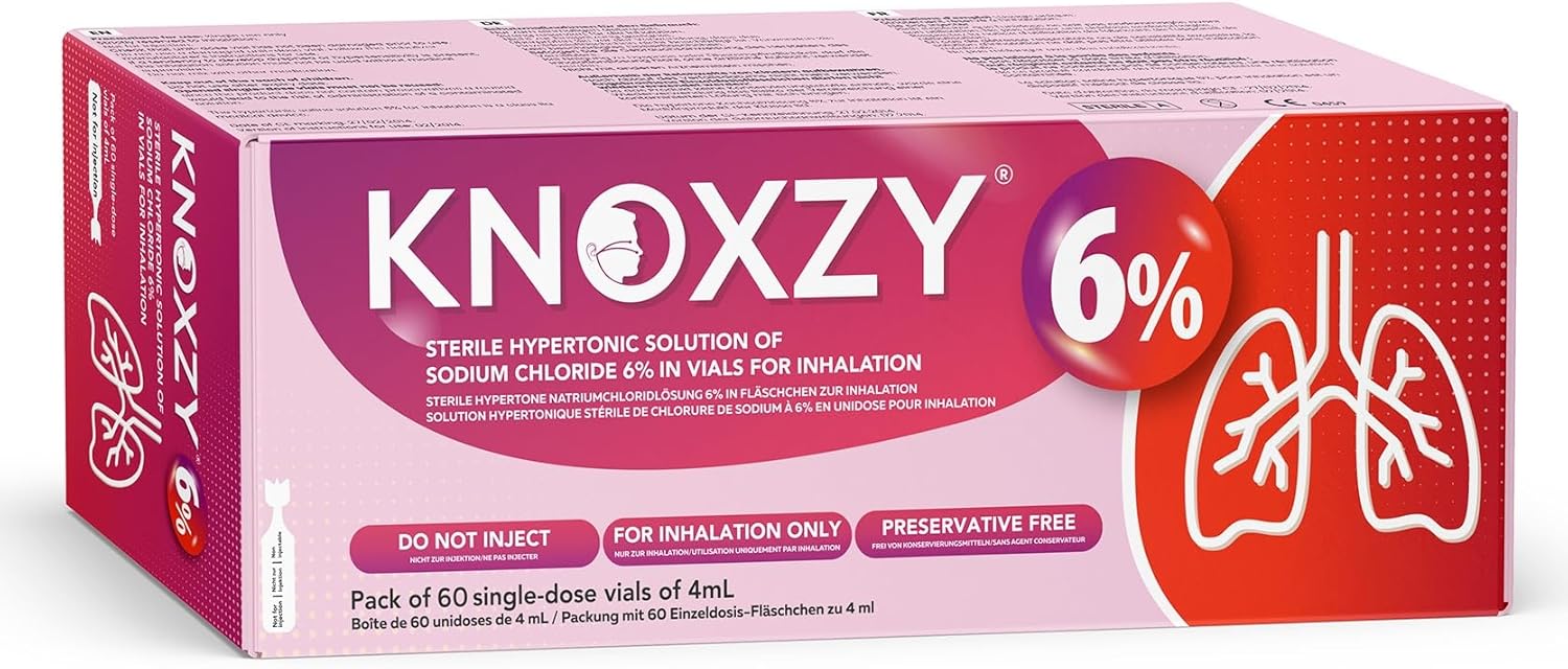 KNOXZY Hypertonic Saline Inhalation Solution 6% – 60 x 4ml Vials for Adults & Children