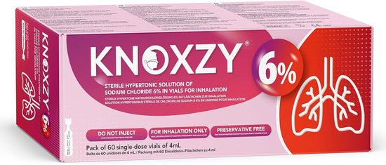 KNOXZY Hypertonic Saline Inhalation Solution 6% – 60 x 4ml Vials for Adults & Children