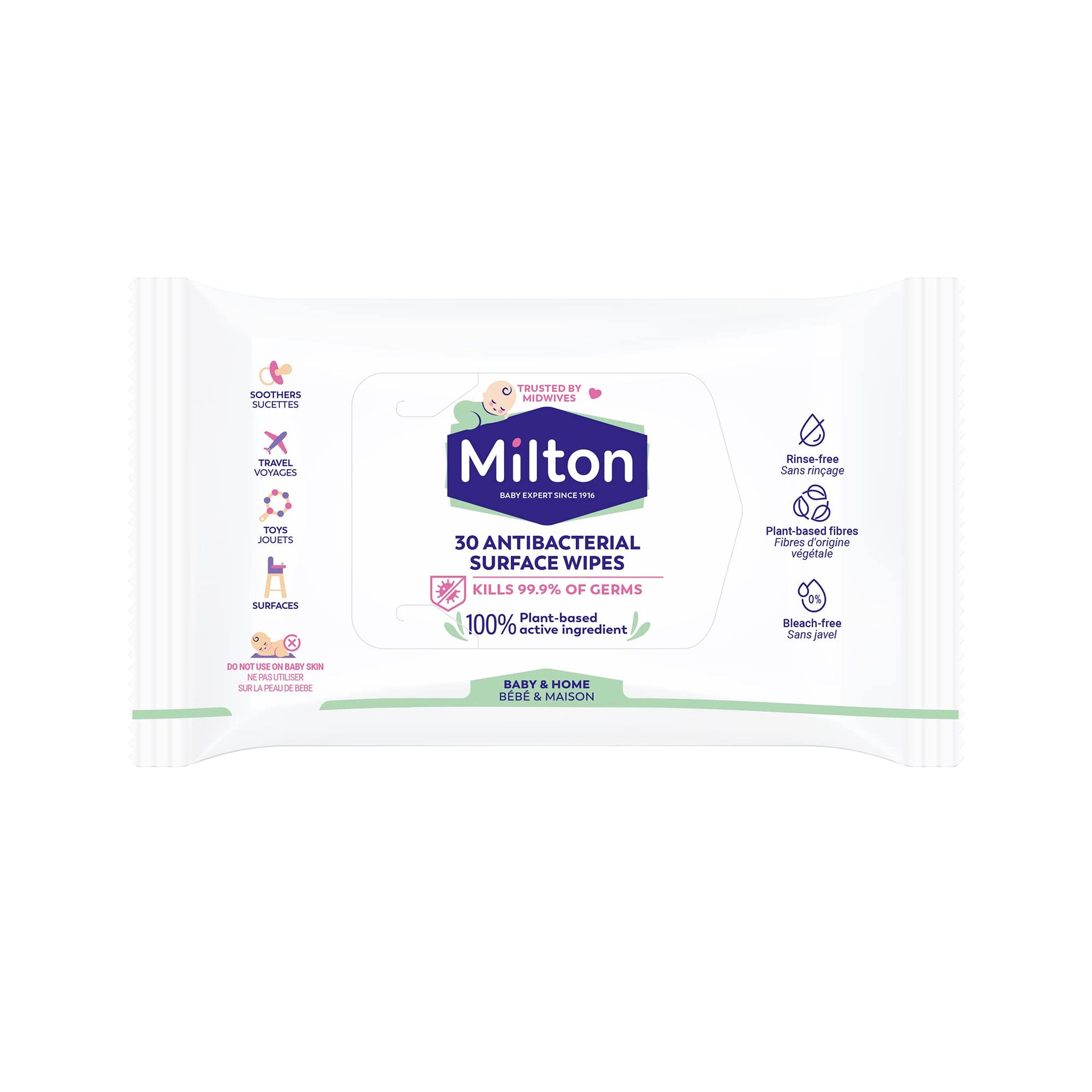 Milton Antibacterial Surface Wipes 30 Wipes