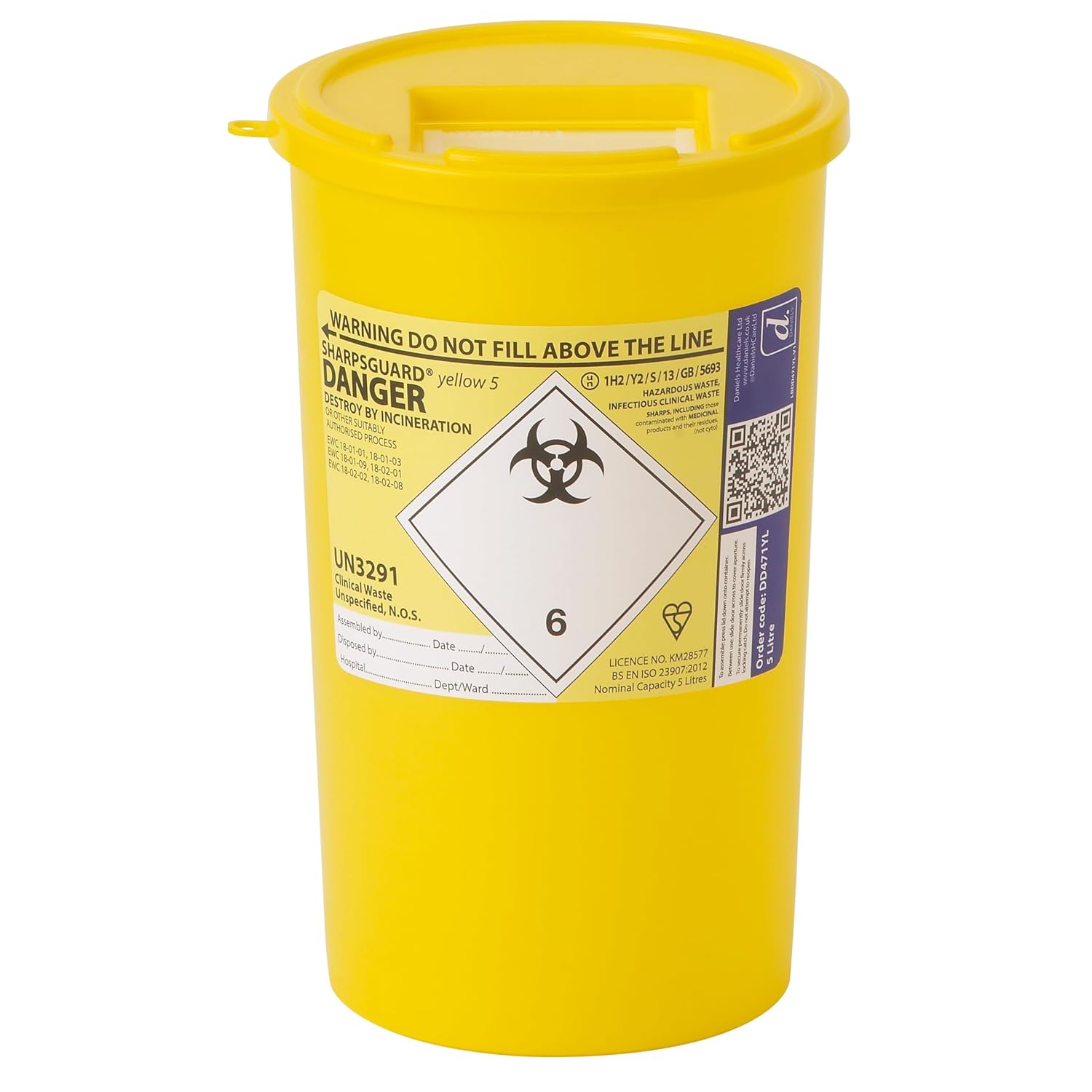 Sharpsguard Sharps Bin 5L Yellow