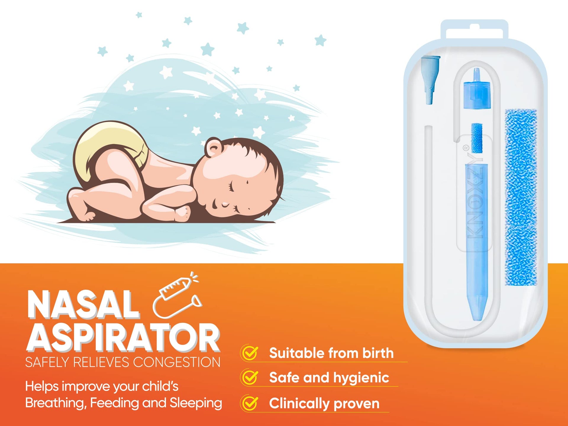 Knoxzy Baby Nasal Aspirator with 9 Extra Filters