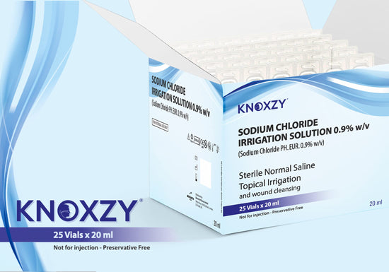 KNOXZY Sterile Saline Pods – 25 x 20ml for Eye Wash & Wound Cleansing