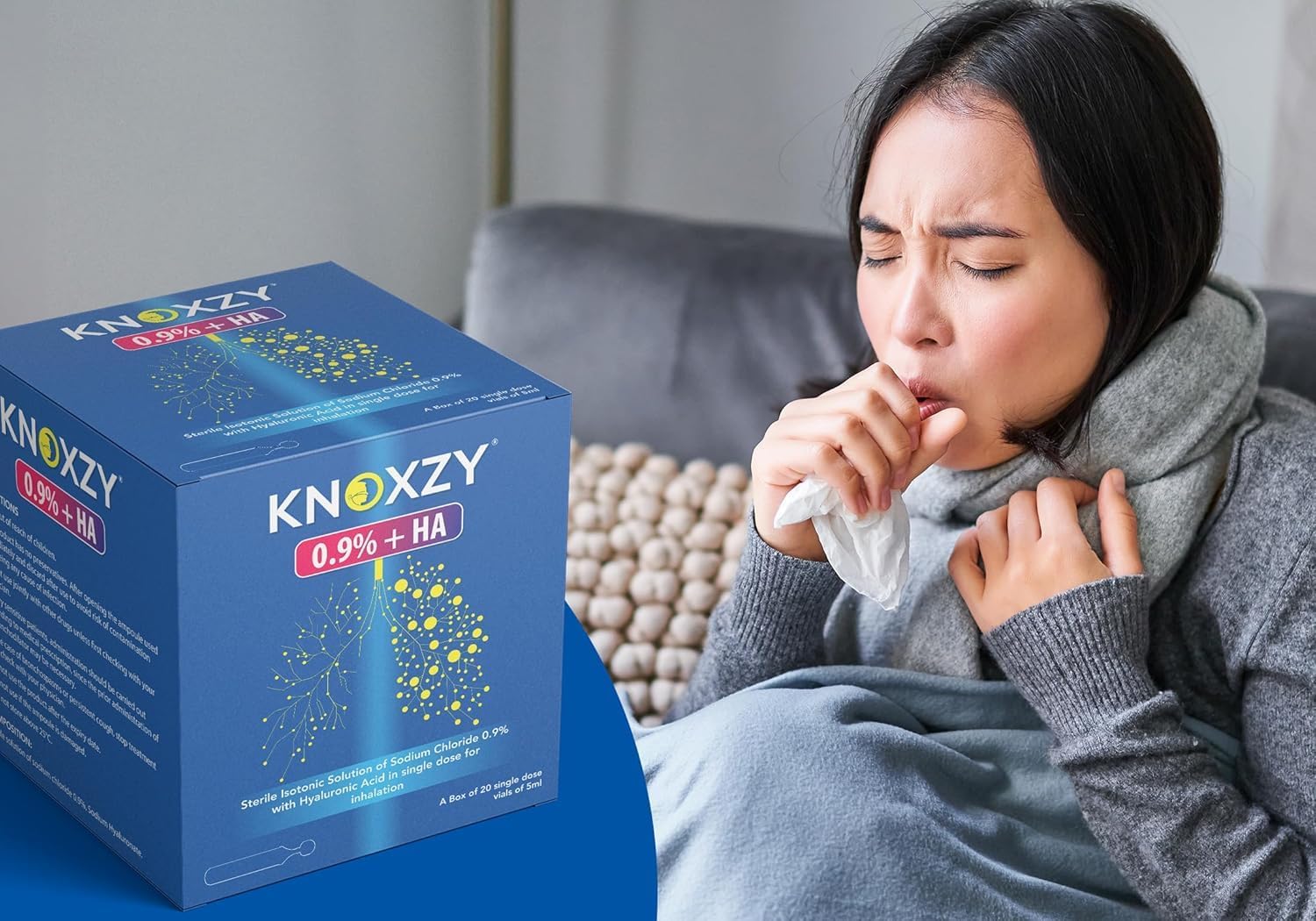 KNOXZY Isotonic Saline Solution 0.9% + Hyaluronic Acid Nebulizer Diluent