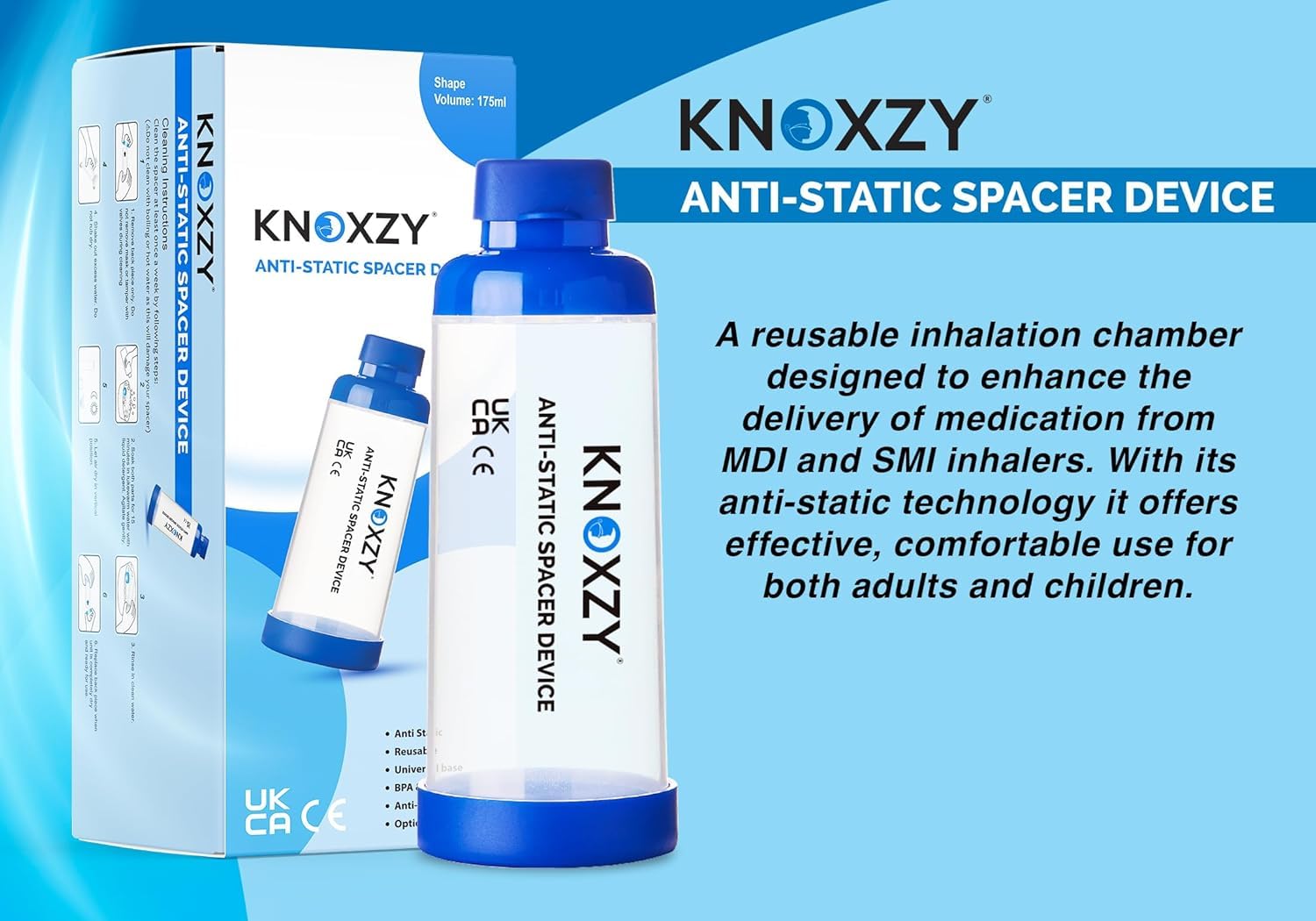 Knoxzy Inhaler Spacer Device – Anti-Static Chamber for MDI
