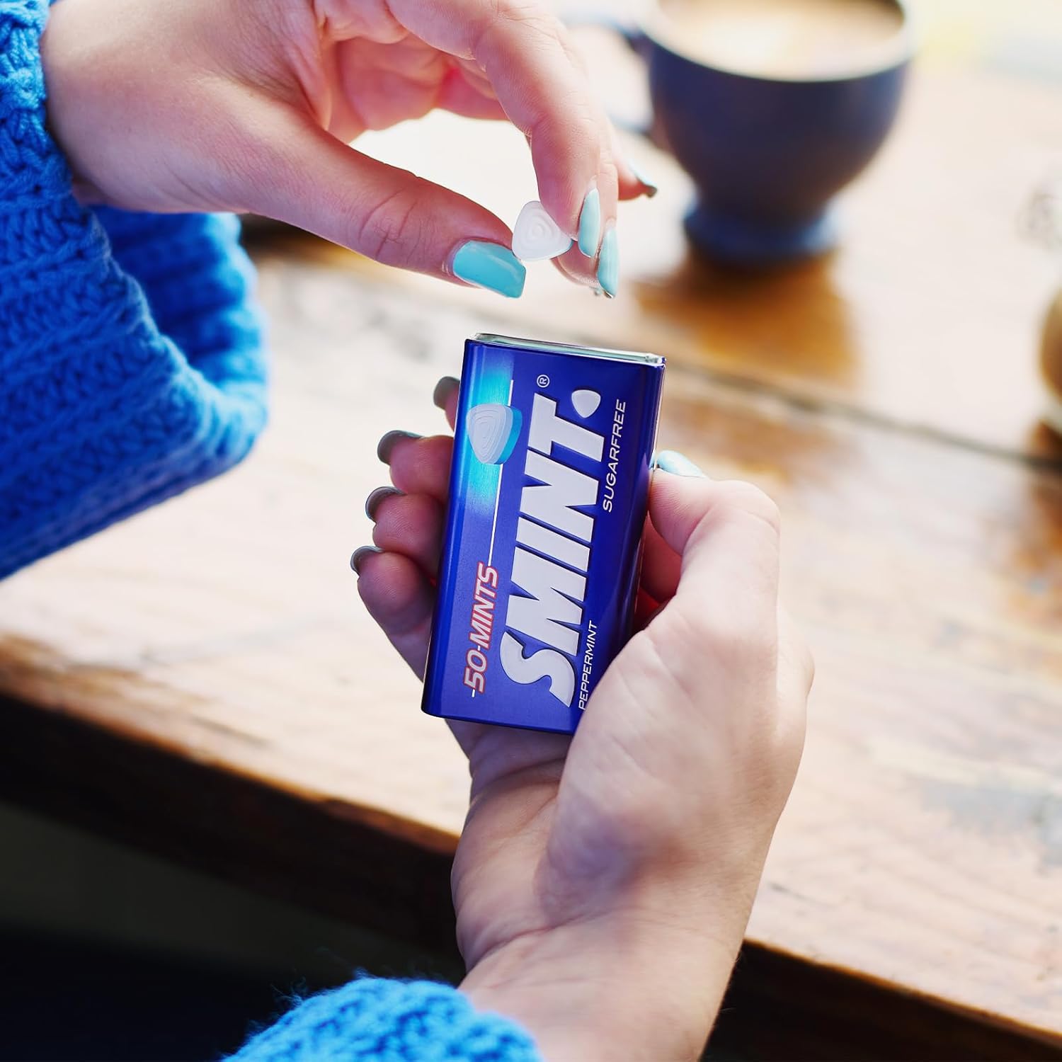 Smint Sugar Free Mints, Peppermint Flavour, Suitable for Vegetarians - 50 XXL Tin
