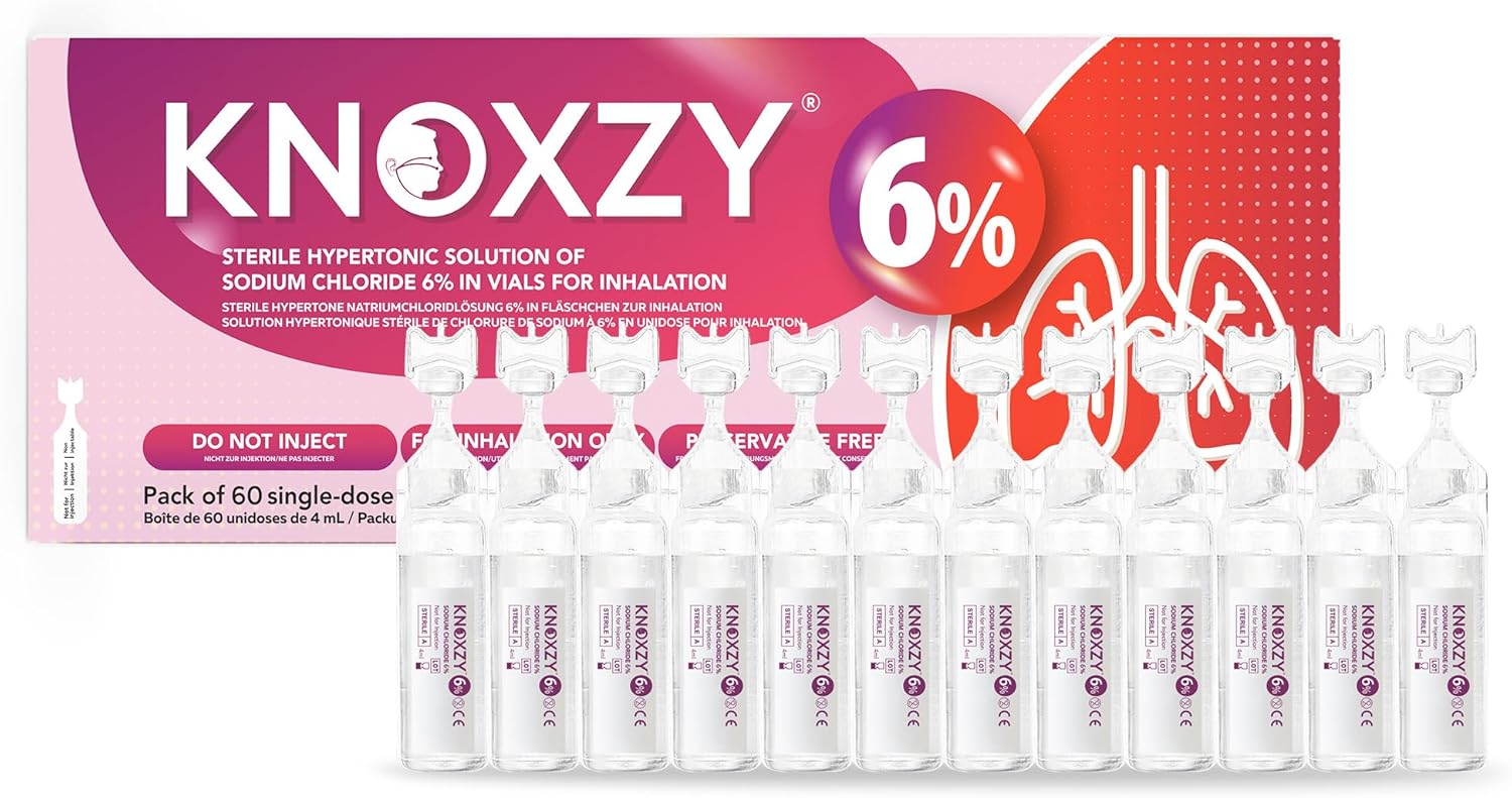 KNOXZY Hypertonic Saline Inhalation Solution 6% – 60 x 4ml Vials for Adults & Children