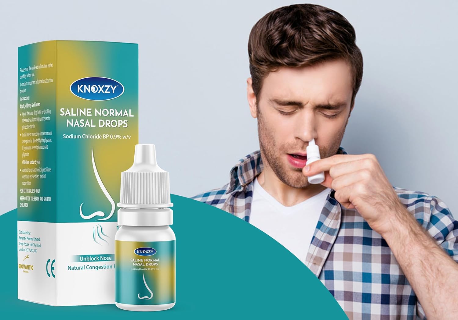 Knoxzy Saline Nasal Drops 10ml – Instant Relief for Blocked Nose